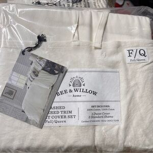 Bee & Willow 🐝 100% Cotton Duvet Full/Queen Layered Trim Washed Look